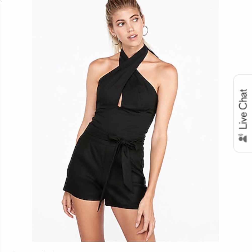 NWT Express High-Waisted Linen Shorts, Black